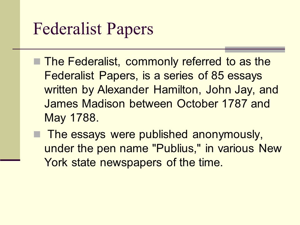 Federalist paper writers